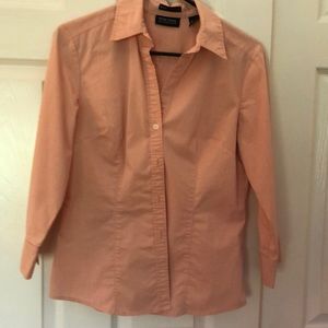 Peach button down
